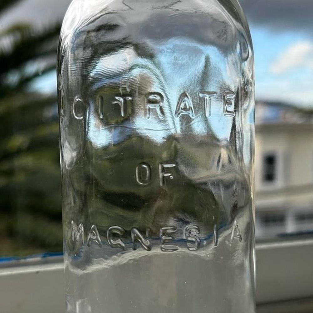 Antique Clear Glass Apothecary Medicine Bottle - Magnesium Citrate